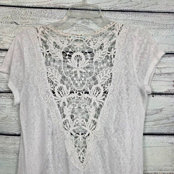 Maurices White Crochet Back Open Cardigan M - Picture 6 of 7